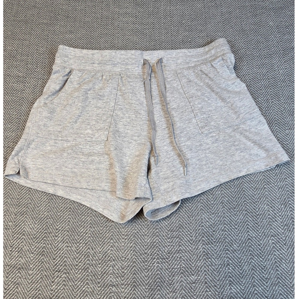 Athletic Works Womens Small 4-6 Heather Gray Drawstring Lounge Shorts Pockets